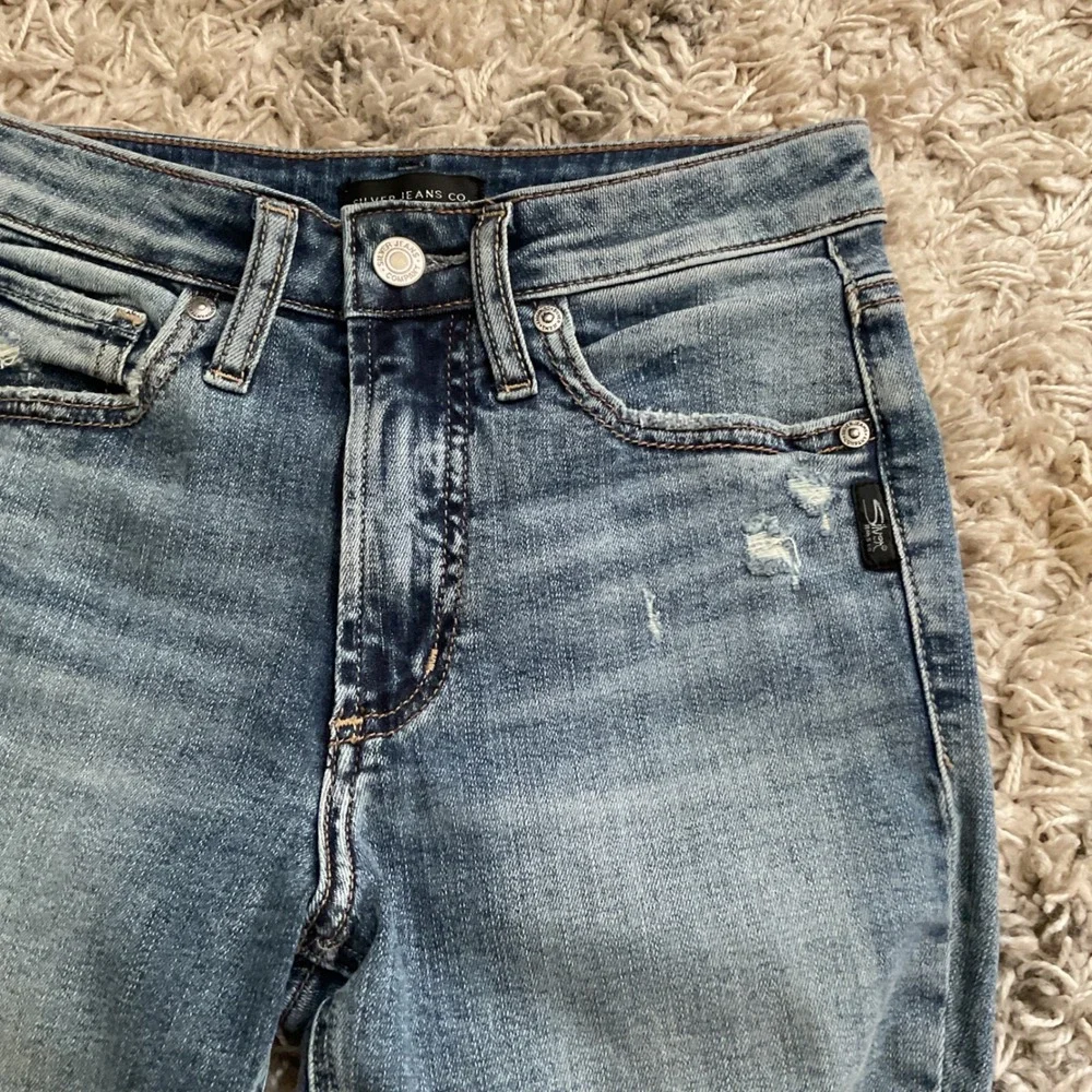 Silver Jeans Co Most Wanted Skinny Distressed Cuffed Jeans W24 L27 L63022EGX269